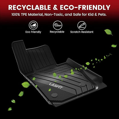 LASFIT Floor Mats 2019-2023 2024 2025 for BMW 3 Series G20 3 Series 330i 330e M3 M340i Accessories Sedan Only, Custom Fit TPE All Weather Car Liners 1st & 2nd Row Full Set, Black(NOT for GT & 2 Door)