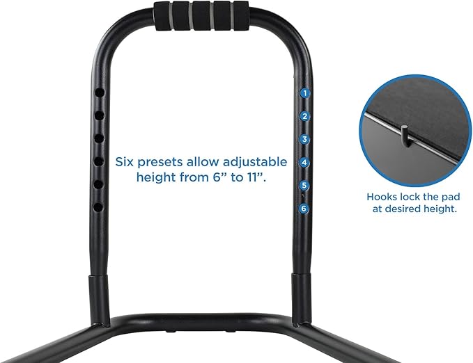 Mount-It! Height Adjustable Foot Rest for Standing and Sitting, Freestanding Under The Desk Footrest with Handle and Six Height Settings, Anti-Slip Padded Surface,Black