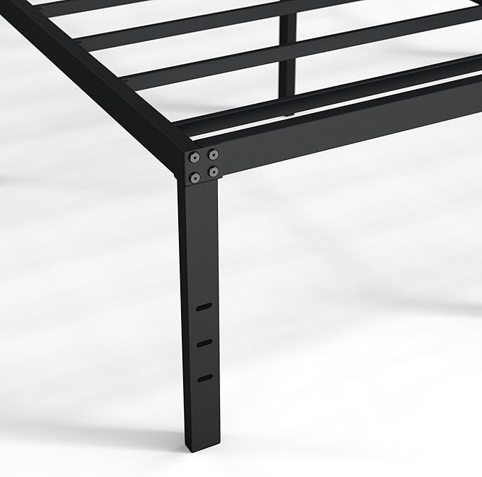 Twin Bed Frames No Box Spring Needed, 20 Inch Heavy Duty Metal Bed Frame Twin Support Up to 2500 lbs, Easy Assembly, Noise Free, Black
