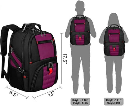 YOREPEK Large Backpack for Men, Extra Large Laptop Backpacks for Men Women, Water Resistant Travel Backpack Airline Approved Business Work Bag Fits 17 Inch Computer, Black