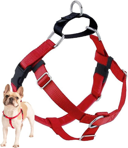 2 Hounds Design Freedom No Pull Dog Harness, 5/8 inch MD, Red | Discourages Pulling, Comfortable Control Adjustable Dog Harness for Medium Sized Dogs, Made in USA (Leash Not Included)