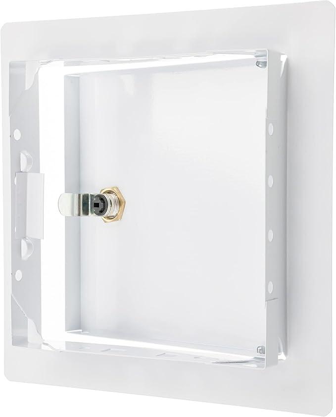 6" x 6" Lockable White Metal Access Panel. Service Shaft Door Panel
