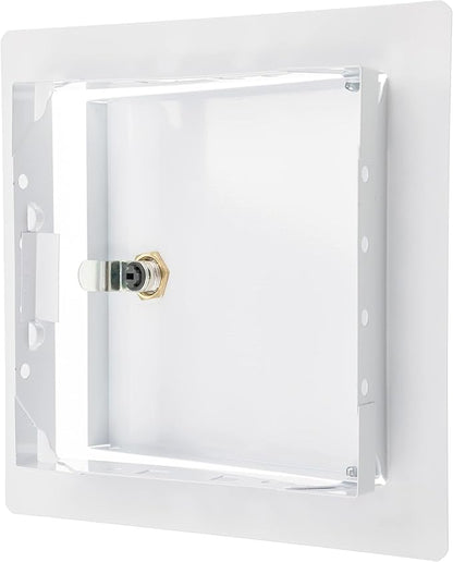 6" x 6" Lockable White Metal Access Panel. Service Shaft Door Panel
