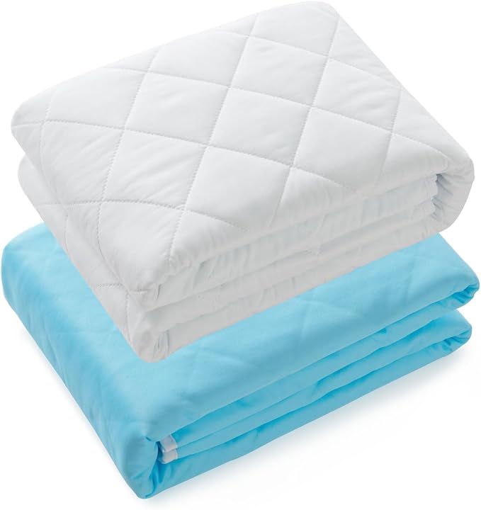 44"x52" Washable Waterproof Bed Pads, 2 Pack, Incontinence Bed Pads | KANECH Mattress Protector, Washable Pee Pads for Adults, Kids, Elderly and Dogs, Hold 10 Cups, Non-Slip & Silent