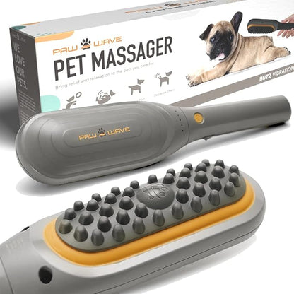 Buzz Therapeutic Brush Vibration Pet Massager for Dogs and Cats Designed to Help Soothe Tension, Increase Circulation and Relieve Tight Muscles