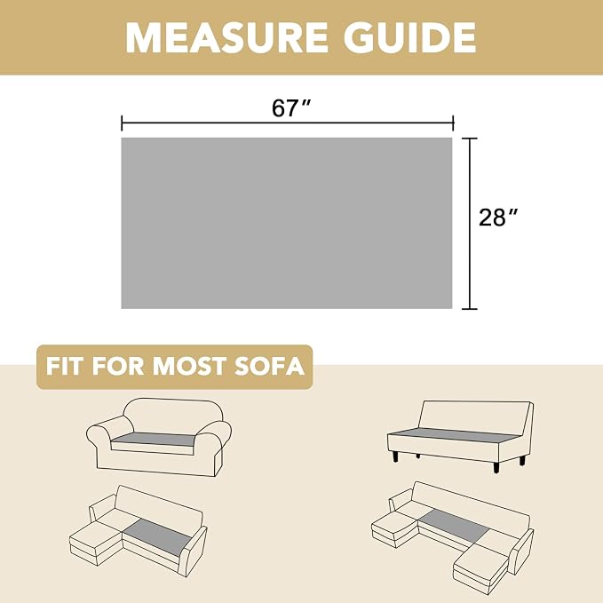 H.VERSAILTEX Chenille Couch Cover for Dogs Washable Soft Fuzzy Loveseat Covers Sectional Sofa Cover Thick Pet Couch Cover Protector Non-Slip Dog Bed Cover(Coco Mocha, 28" x 67")