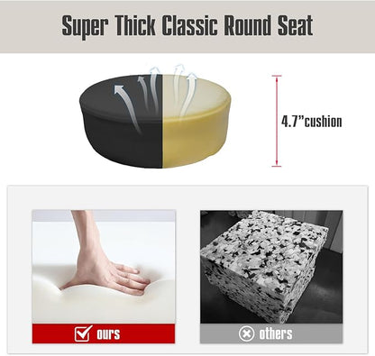 Grace&Grace Drafting Chair Big Cushion Rolling Stool with Back, Tall Shop StoolRolling Chair with Footrest for Studio, Workshop, Classroom, Lab, Counter, Home Office (Black)