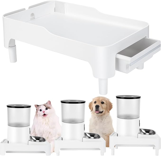 Adjustable Cat Feeder Stand, Elevated Holder for Automatic Feeders, 3-5.1 in, Nonslip, Adjustable