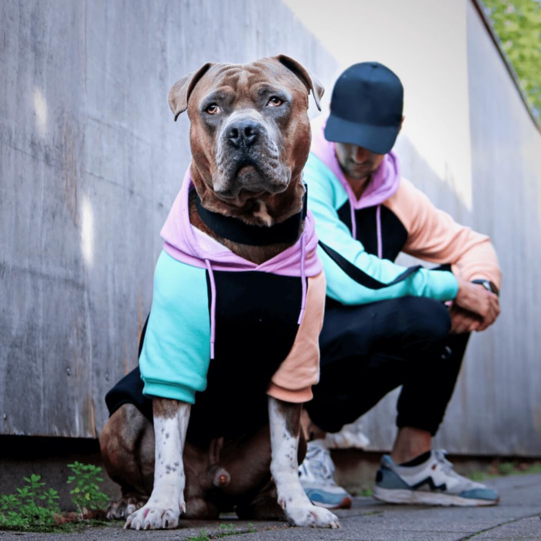 Spark Paws Dog Hoodie – Premium Dog Sweater for Small, Medium, and Large Dogs | Warm Outfits for French Bulldogs, Pitbull, Puppy, Winter Jacket Alternative - Cyber Punk - 4XL