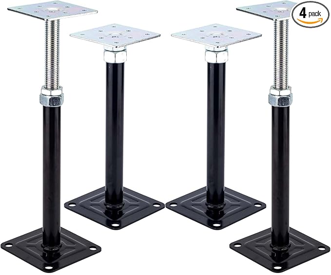 4-PCS Lift Supports,Adjust Supports,Level Supports,Floor Jacks,Adjustable Support Jack for The Floor,Mini Screw Jack- Post 9" to 13"
