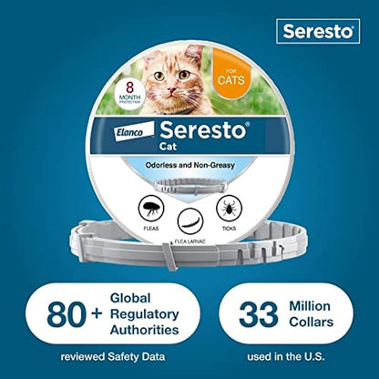 Seresto Cat Vet-Recommended Flea & Tick Treatment & Prevention Collar for Cats, 8 Months Protection | (Pack of 2)