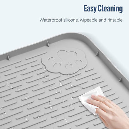 Pee Pad Holder for Dogs 57''x40'' Silicone Puppy Pee Pad Tray, Light Grey | Extra Large Dog Potty Tray Leak-Proof, High Edge, No Spill Training Pads for Floor Protection, No Pee Pads