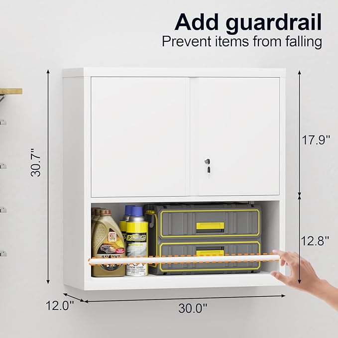 GREATMEET 31" H Locking Metal Garage Storage Cabinet
