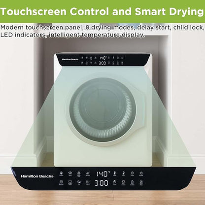 HAMILTON BEACH Electric Compact Portable TOUCHSCREEN Laundry Dryer
