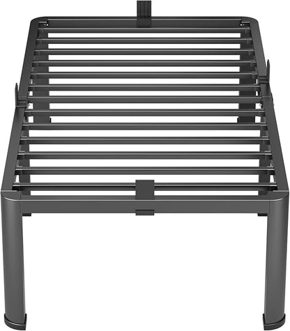 16 Inch Twin Heavy Duty 3500 lbs Bed Frame with Round-Corner Legs & Anti-Squeak Design – Quick Assembly Metal Platform, No Box Spring Needed