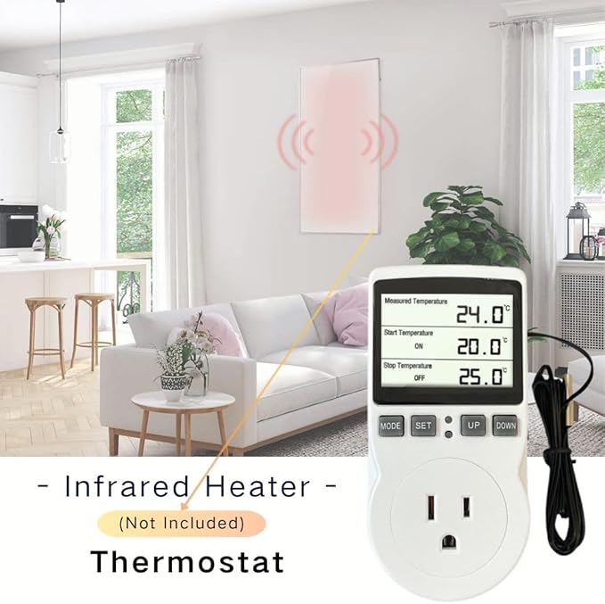 Plug in Thermostat Temperature Controller Electric Digital Thermostat Heating