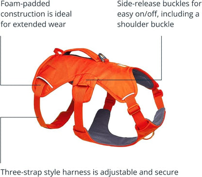 Ruffwear, Web Master, Multi-Use Support Dog Harness, Hiking and Trail Running, Service and Working, Everyday Wear, Blaze Orange, Large/X-Large
