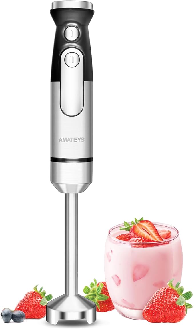 Handblender with Plug, Immersion Blender Handheld, Heavy-Duty Copper Motor