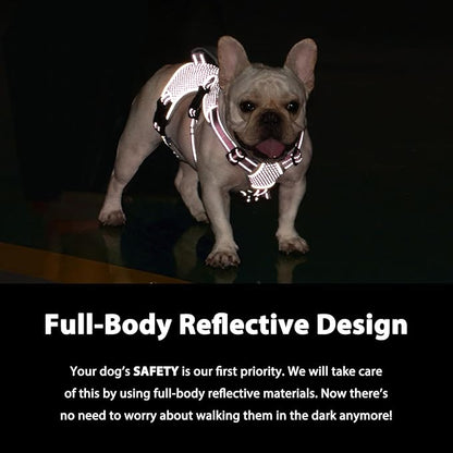 Escape Proof Dog Harness, Dachshund Harness, Reflective Dog Harness with Handle, Durable,Adjustable Vest for Small Medium Large Dogs Walking, Training, and Running Gear (Pink,M)