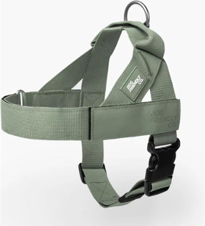Dog Friendly Co. Dog Harness for Small Dogs, Adjustable (Khaki, Small) | One Click Buckle, Chafe Resistant Webbing, Adjustable Neck & Chest, and Heavy Duty D-Ring, Sturdy Comfortable and Easy to Use