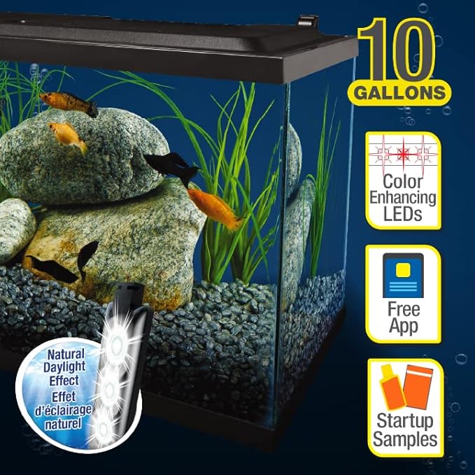 Tetra Aquarium, 10 Gallon, Complete Tropical Fish Tank Kit with LED Lighting for Freshwater Fish