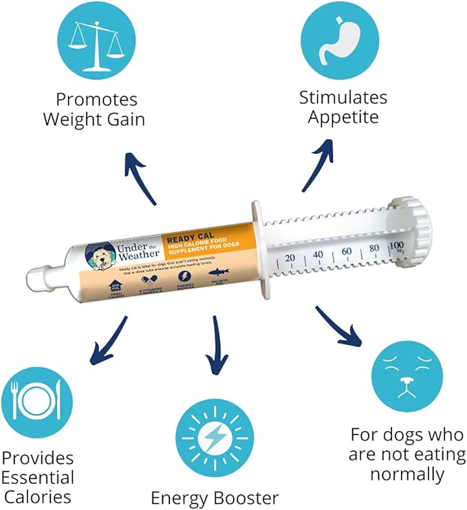 Under the Weather Pet | Ready Cal for Dogs 100cc | High Calorie Supplement | Weight Gainer and High Calorie Booster | 10 Vitamins, 7 Minerals & Omega Fatty Acids