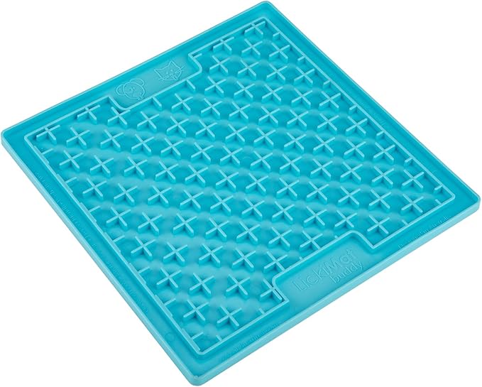 LickiMat Classic Buddy, Cat Slow Feeder Lick Mat, Boredom Anxiety Reducer; Perfect for Food, Treats, Yogurt, or Peanut Butter. Fun Alternative to a Slow Feed Cat Bowl or Dish, Turquoise