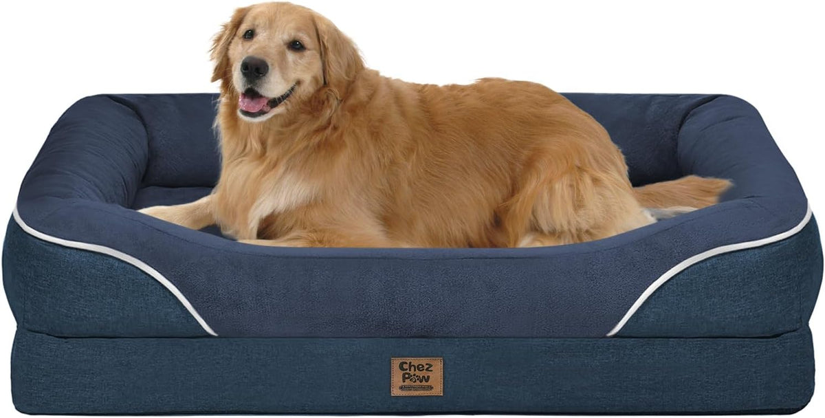 Removable Orthopedic Large Dog Bed -XL Large Dog Beds with Washable Cover and Removable Bolsters Non-Slip Bottom & Waterproof Pet Bed Sofa for Big Size Dogs