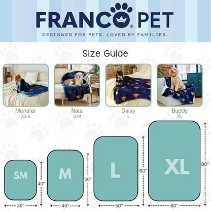 Superman DC Comics Waterproof Dog Bed Cover, Large 40x50 Pet Blanket for Furniture Bed Couch Sofa, (Officially Licensed) by Franco