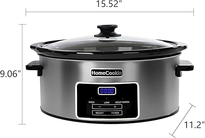 HOMECOOKIN 6-Quart Digital Programmable Slow Cooker