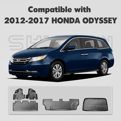 Compatible for 2012-2017 Honda Odyssey Cargo Liner Cargo Mat Trunk Liner Trunk Mat for 2017-2012 Honda Odyssey Accessories (Fit for 7 or 8 Seater Model)