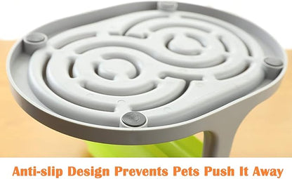 Interactive Dog & Cat Food Puzzle Toy - Treat Boredom Dispensing Slow Feeder - Anxiety IQ Training in Smart Feeding and Adjustable Height for Small/Medium Dogs