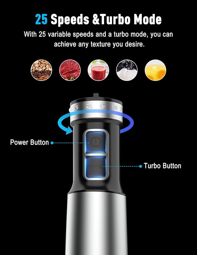 1000W Powerful Immersion Blender handheld, 2025 New Update Hand Blender