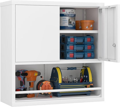 GREATMEET 31" H Locking Metal Garage Storage Cabinet