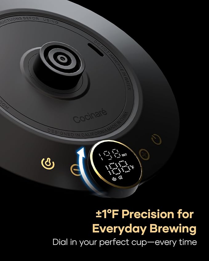 Cocinare FLOW B9 Gooseneck Electric Kettle, Precise Temperature Control