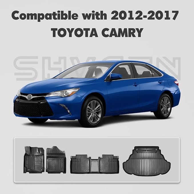 Compatible for 2012-2017 Toyota Camry Floor Mats & Cargo Liner All Weather TPE Car Floor Mats for 2012-2017 Toyota Camry Accessories