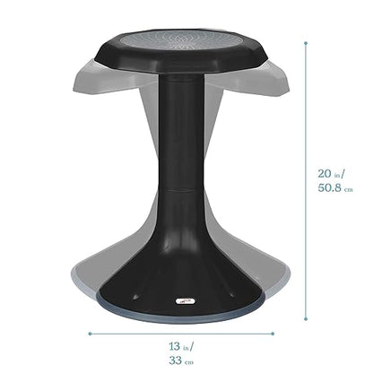ECR4Kids ACE Active Core Engagement Wobble Stool, 20-Inch Seat Height, Flexible Seating, Black