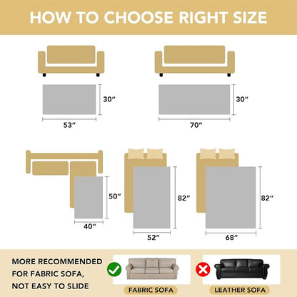H.VERSAILTEX Non Slip Pet Couch Cover Chenille Dog Bed Protector Thick Soft Sofa Slipcover Pet Friendly Washable Couch Cushion Covers for Pets (30" x 53", Sage)