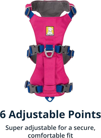 Ruffwear, Flagline Dog Harness, Lightweight and Reflective, No Pull Dog Lift Harness for Hiking, Running and Everyday Use, Alpenglow Pink, Medium