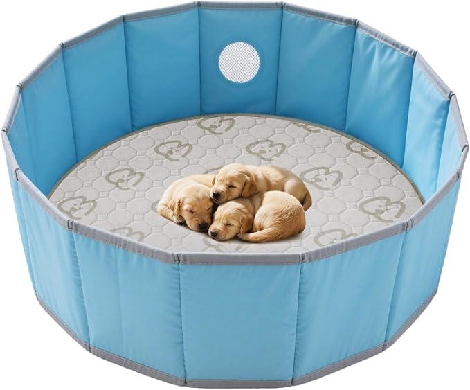 FXW Washable Pee Pads for Dogs, Super Absorbent, 47" Round, 2 Packs | Machine washable, Non-slip backing