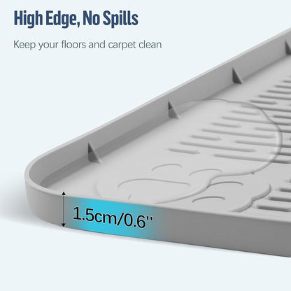 Pee Pad Holder for Dogs 34''x22'' Silicone Puppy Pee Pad Tray, Light Grey | Extra Large Dog Potty Tray Leak-Proof, High Edge, No Spill Training Pads for Floor Protection, No Pee Pads