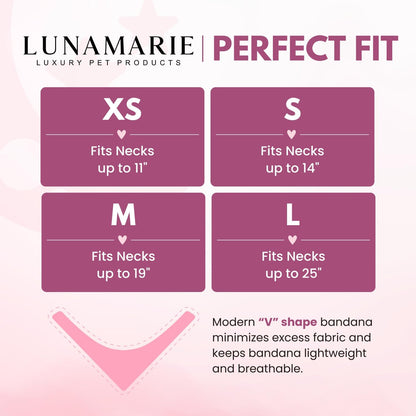 LunaMarie - Luxury Pet Birthday Bandanas -Premium & Silky Poly Fabric | 100% Handmade | Custom Shape Dual Layered (Strawberry, X-Small)