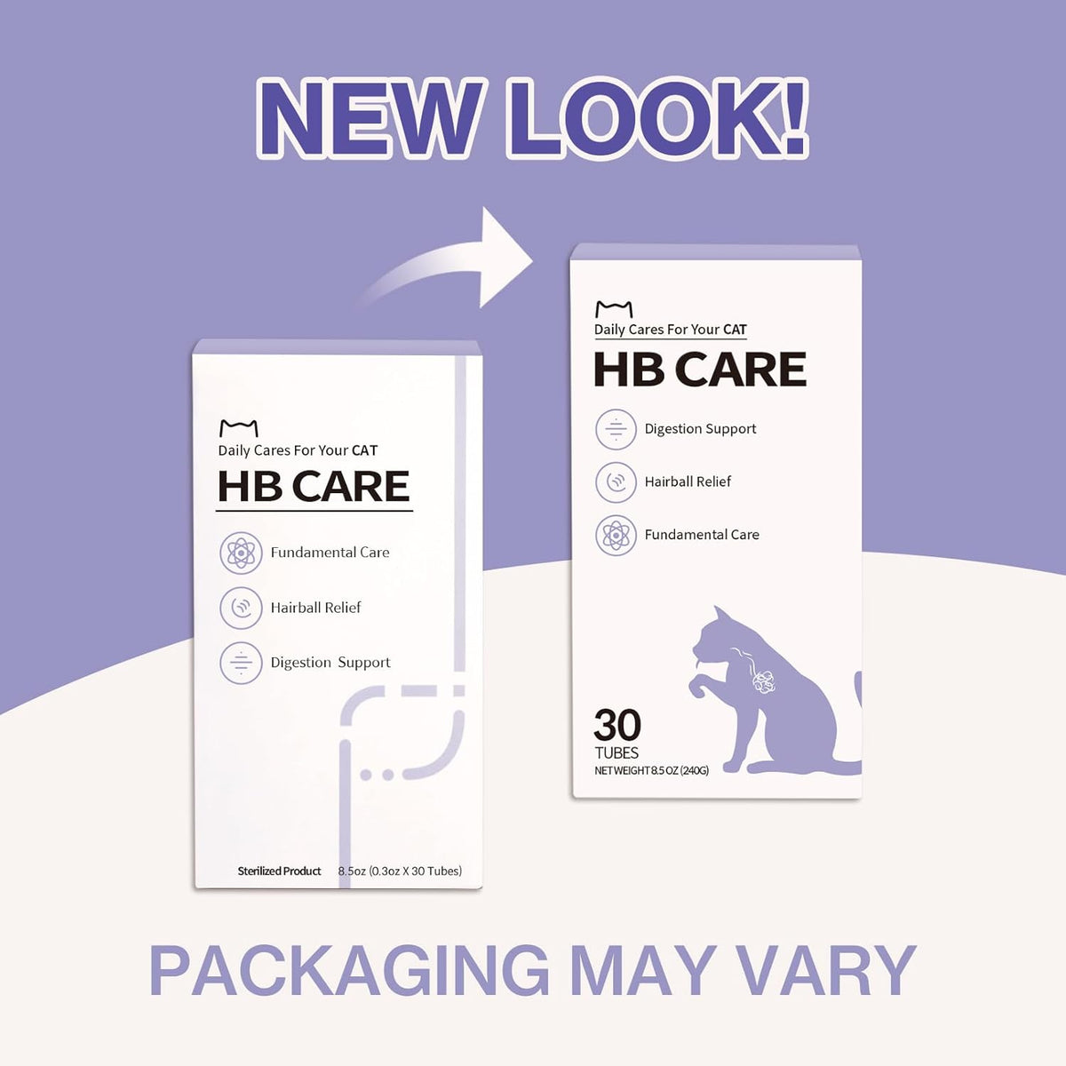 Dr.by HB Care Hairball Supplement for Cats– Hairball Relief Furball Control Remedy & Digestive Support Supplements with Omega-3, Chitosan-30 Individuallly Packaged (1 Pack, 30 Count)