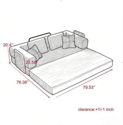 Folding Sofa Bed, Corduroy Loveseat Sleeper with Fixed-Shape Frame, No Assembly Needed Futon Couch, Convertible Floor Sofa Lounge Couch for Living Room, Bedroom, Lounge Studio, Green