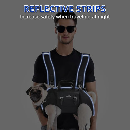 Wakytu Dog Backpack Carrier for Dogs,Dog Lift Harness | Adjustable Padded Breathable Straps for Dogs, Disabled, Joint Injuries, Arthritis,M
