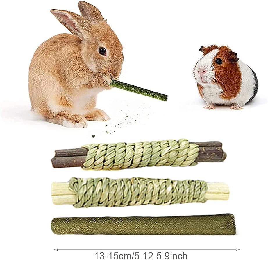 Rabbit Toys 30Pcs 3 Flavours for Teeth Grinding - Chew Toys for Hamsters, Guinea Pigs, Chinchillas