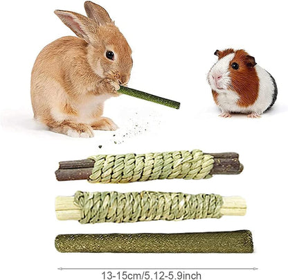 Rabbit Toys 30Pcs 3 Flavours for Teeth Grinding - Chew Toys for Hamsters, Guinea Pigs, Chinchillas