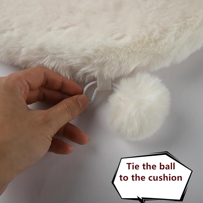 SHENGOCASE 2-Pack 18" x 18" Faux Rabbit Fur Cat Condo Replacement Cushion. Cat Dog Bed Cushion Pad for Window Perch Cat Tree Tower Carrier Cage Crate Kennel Furniture