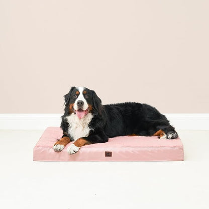 EHEYCIGA Orthopedic Dog Bed Large with Removable Washable Cover, 41IN Pink | Egg Crate Foam Support, Durable Oxford fabric, Non-Slip Bottom, Machine Washable, Soft Waterproof Plush Pet Bed Mat For Crate