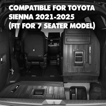 Backrest mats Compatible for 2021-2025 Toyota Sienna Back seat Protectors 2021 2022 2023 2024 2025 Toyota Sienna Back seat Cover Automotive Accessories (Fit 7/8 Seater with Spare Tire)